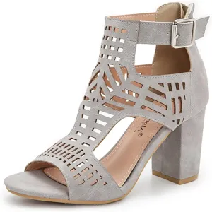 Women Open Toe Sandal Dressy Summer Chunky Block High Heel Shoes Hollow Out Heeled Ankle Straps Dress Pumps Shoes 2025