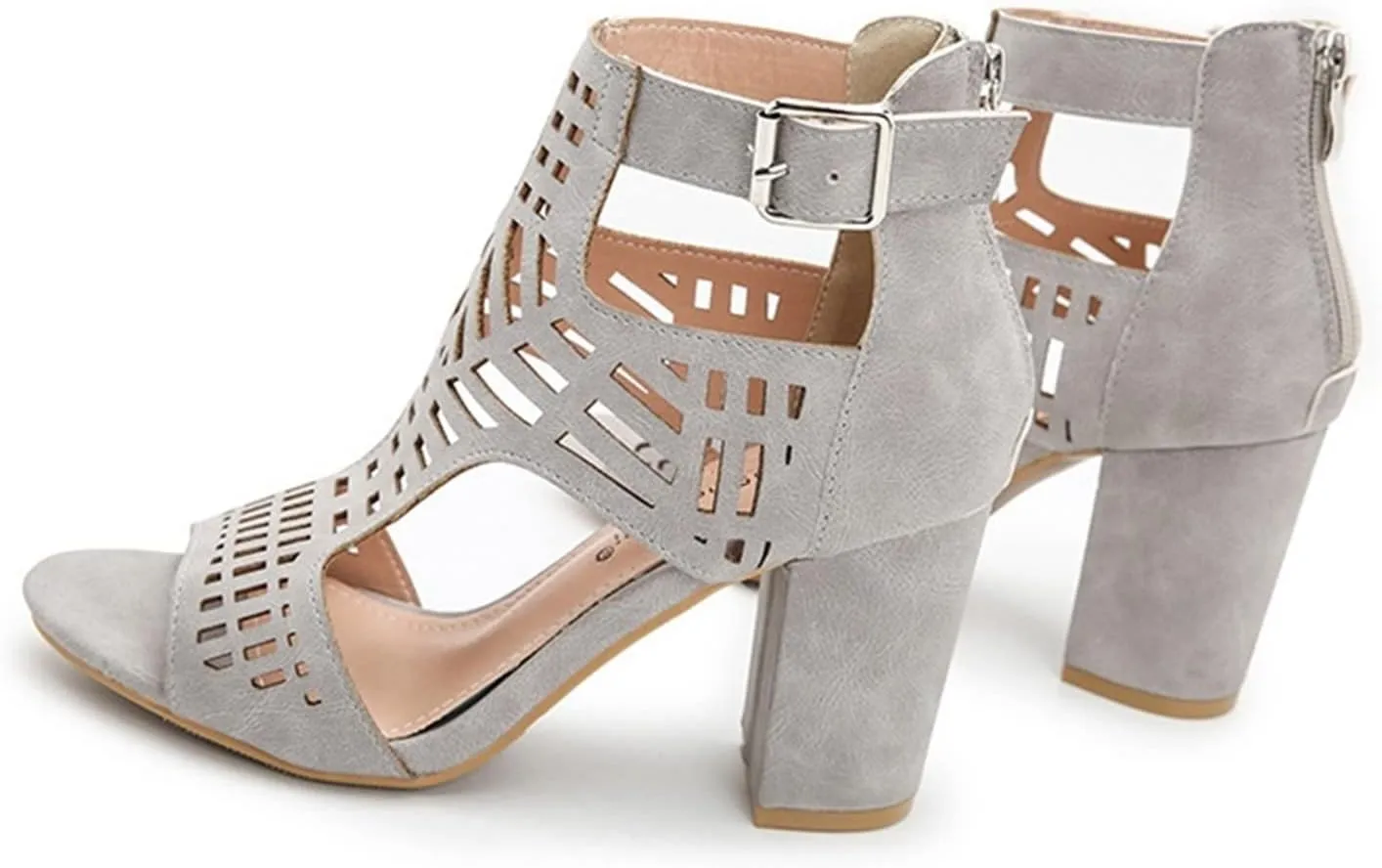 Women Open Toe Sandal Dressy Summer Chunky Block High Heel Shoes Hollow Out Heeled Ankle Straps Dress Pumps Shoes 2025