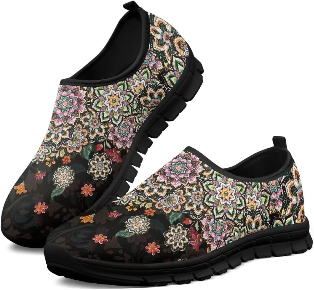 Women Sports Air Running Sneakers Lightweight Slide-in Casual Walking Shoes（Black Sole）