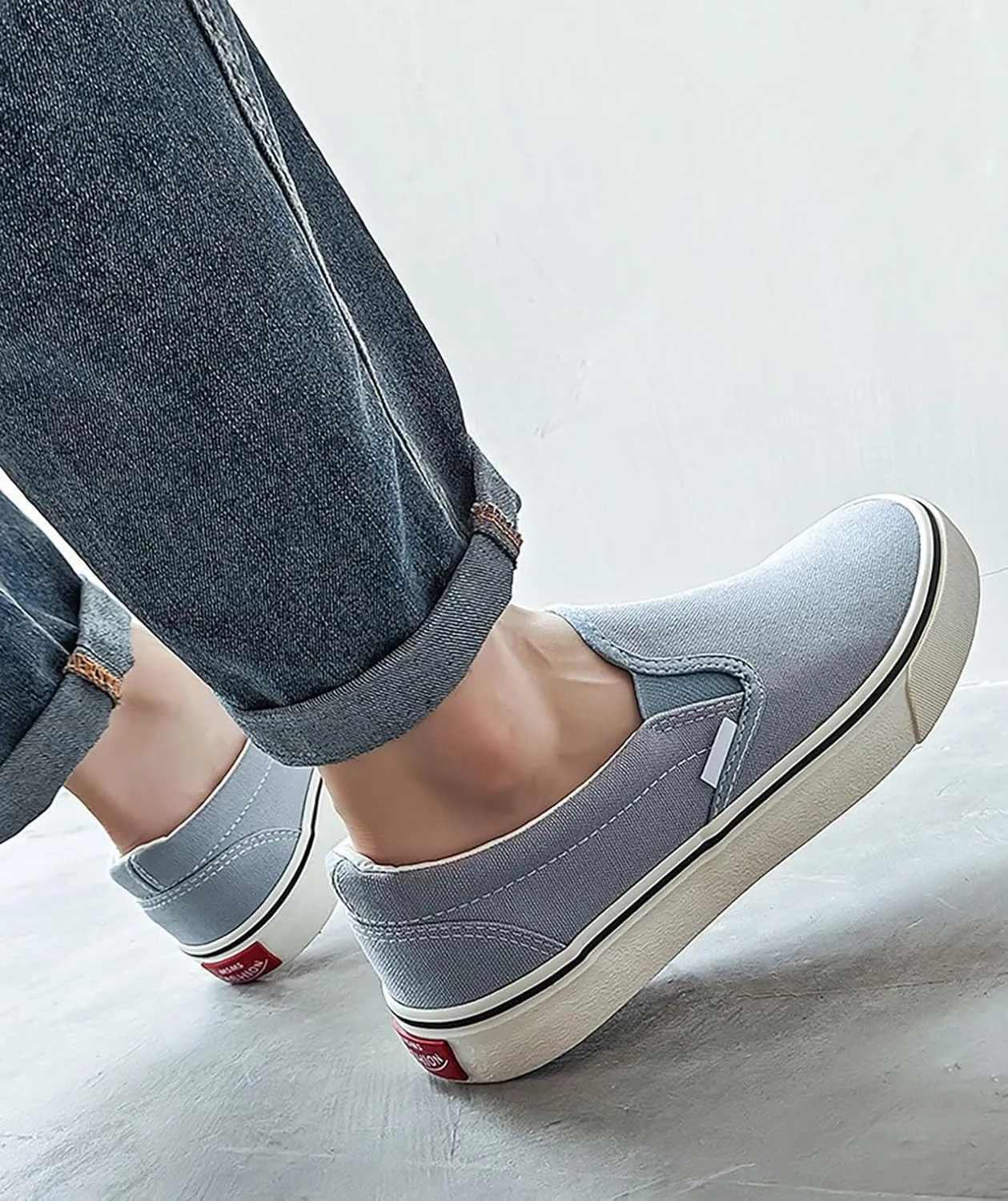 Women's Canvas Mesh Thick Bottom Shoes Cloud Slip Shoes One Stirrup Casual Shoes Board Shoes Running Shoes Foam Flat Shoes Biscuit Shoes
