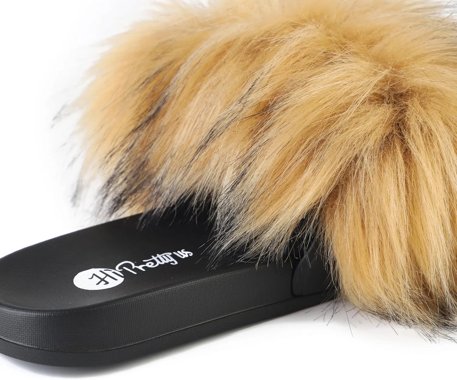 Women's Faux Fur Slides, Open Toe Cute Fur Slippers, Indoor or Outdoor Comfortable Furry Slide Sandals With Fluffy Fur