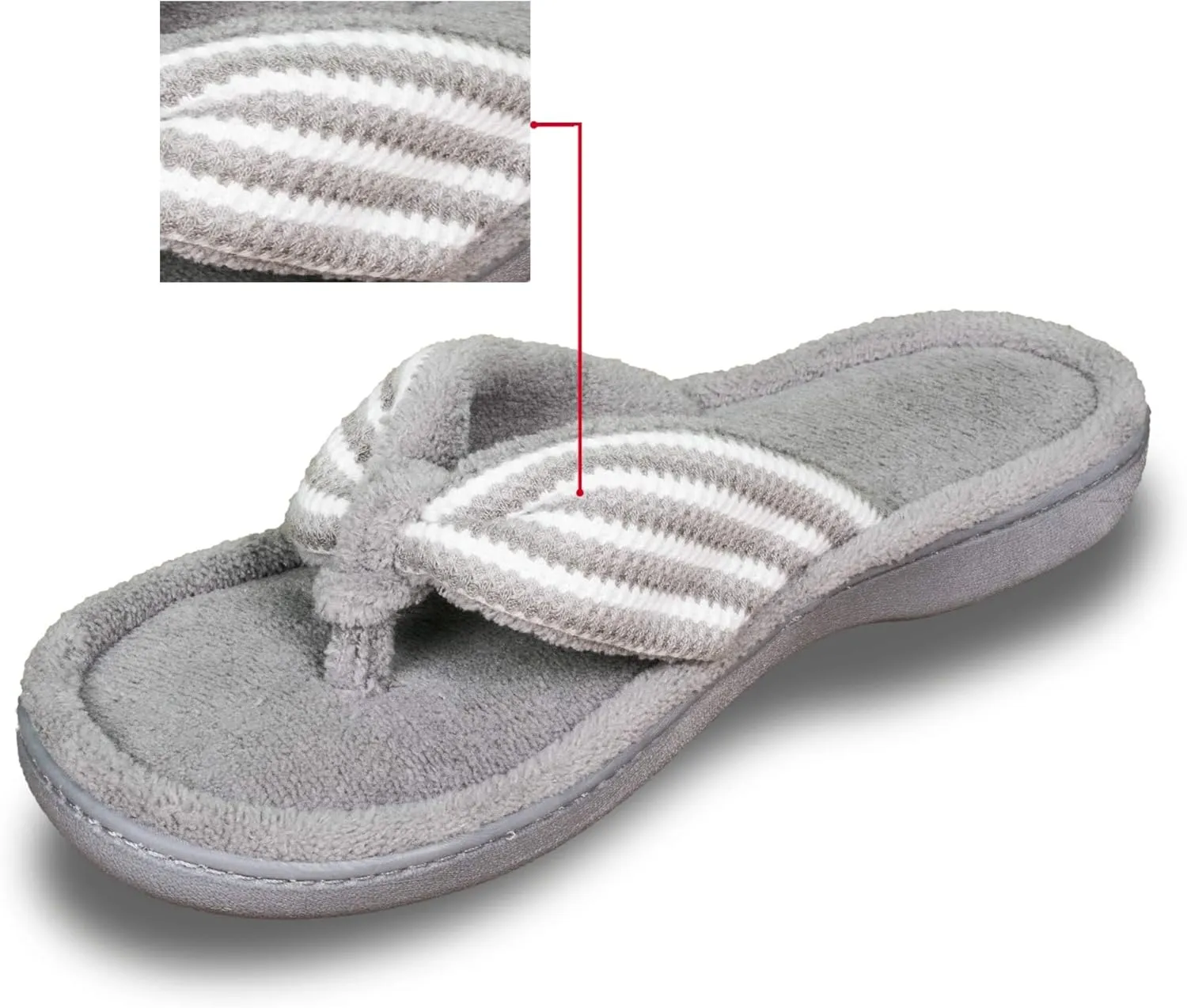 Women's Flip Flop with Cozy Terry Lining, 80-D High-Density Memory Foam Slipper Summer House Shoes with Non Skid Indoor Outdoor Sole