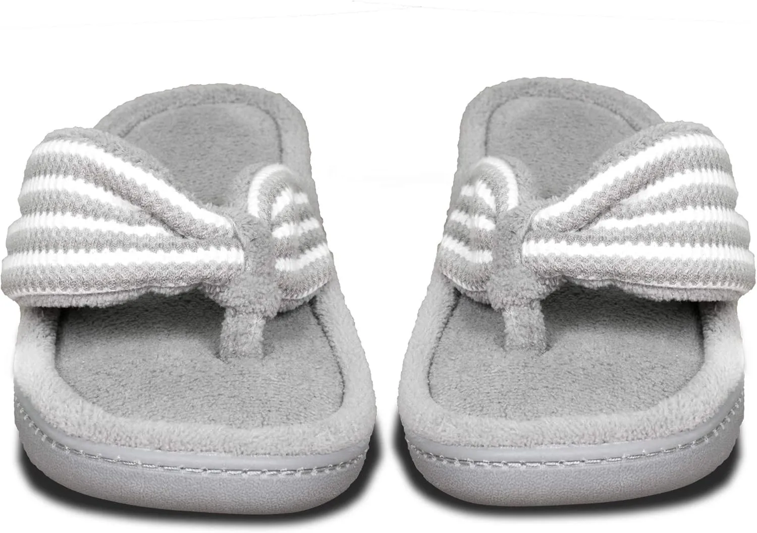 Women's Flip Flop with Cozy Terry Lining, 80-D High-Density Memory Foam Slipper Summer House Shoes with Non Skid Indoor Outdoor Sole
