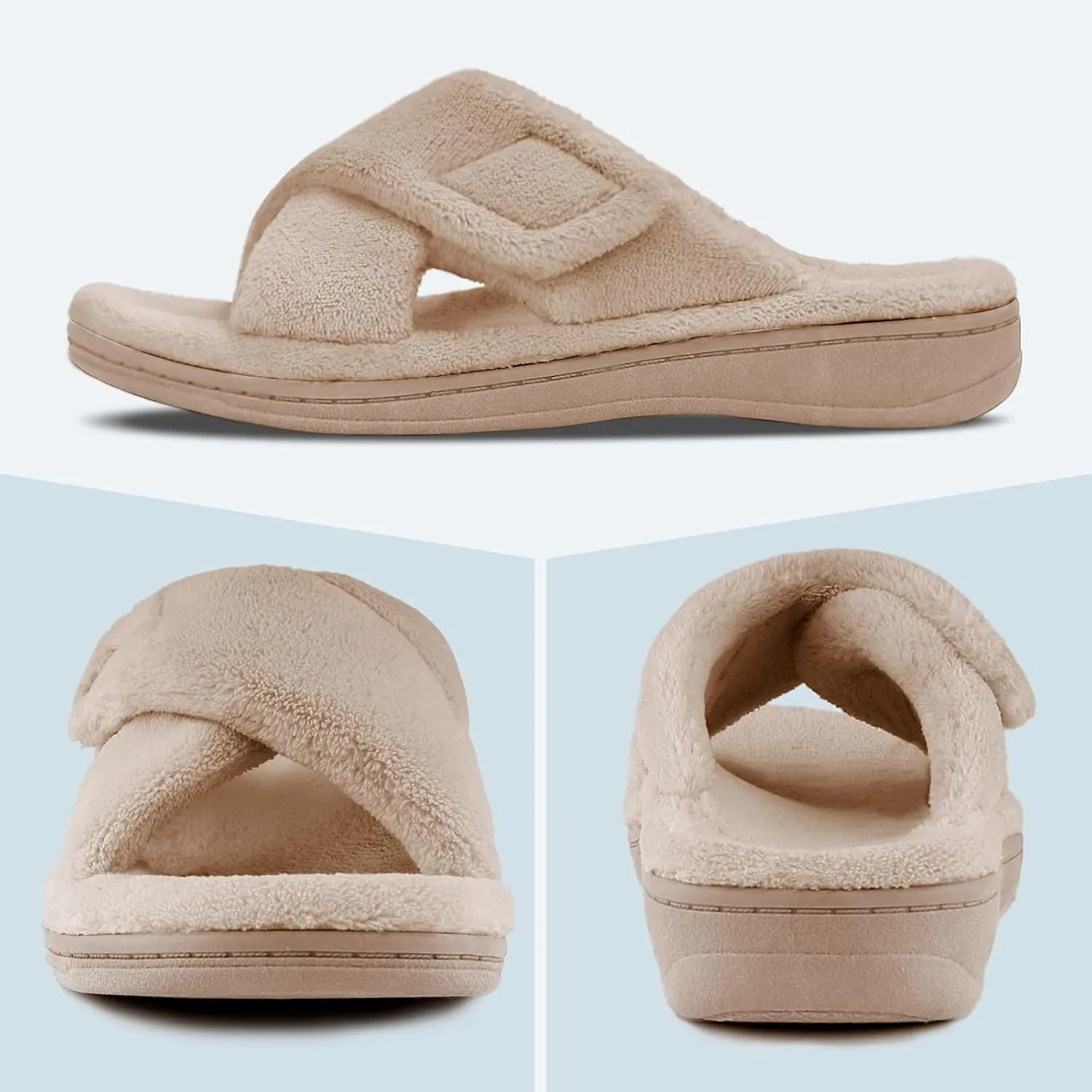 Women's Fuzzy Orthotic Arch Support Slippers Orthopedic Plantar Fasciitis Furry House Slide Slippers