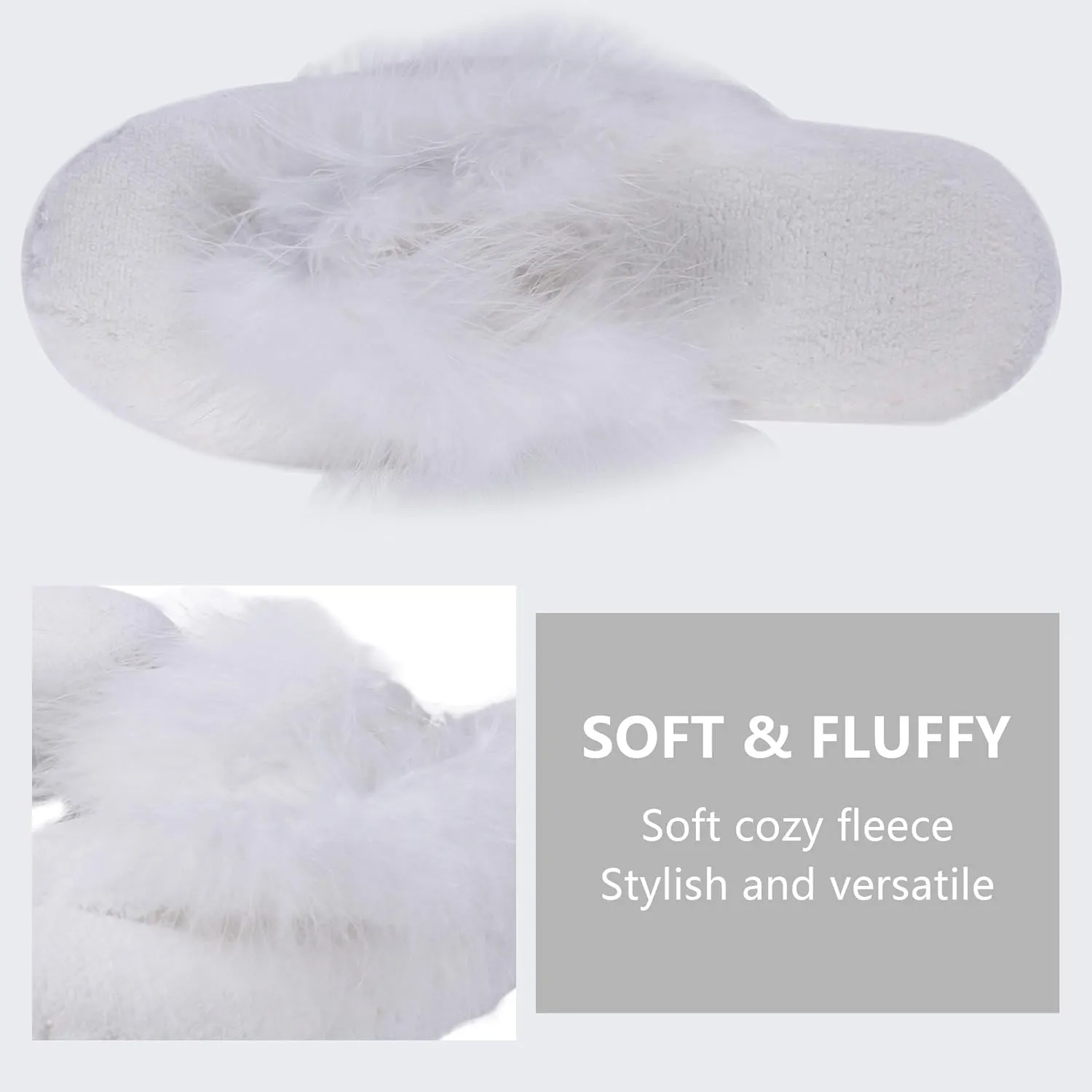 Women's Girls Soft Fluffy Indoor House Flip-Flops Non-Slip SPA Thong Slippers