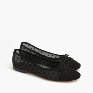 Women's Mesh Cap Toe Ballet Flats In Black