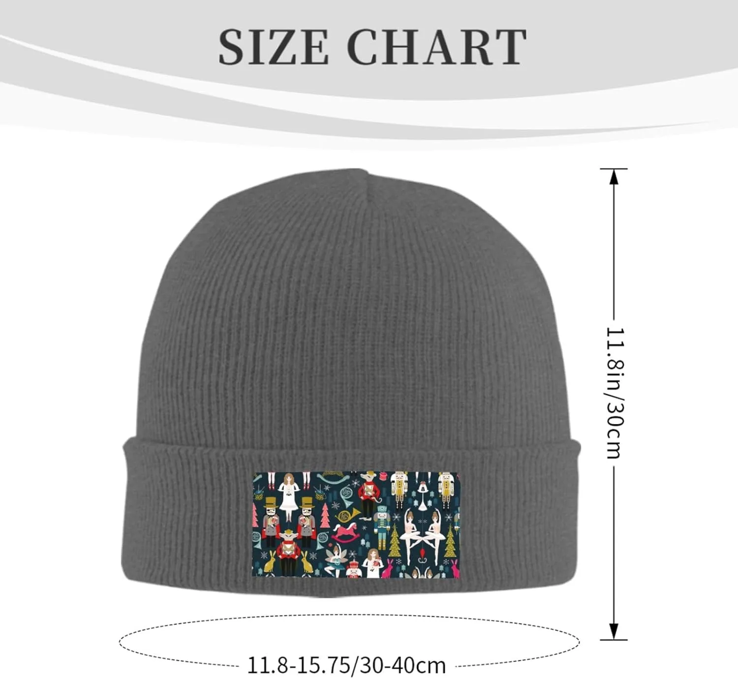 Women_s Nutcracker Ballet Xmas Dance Print Soft and Elastic Cap Knitted Hat Knit Beanie for Men and Women Warm