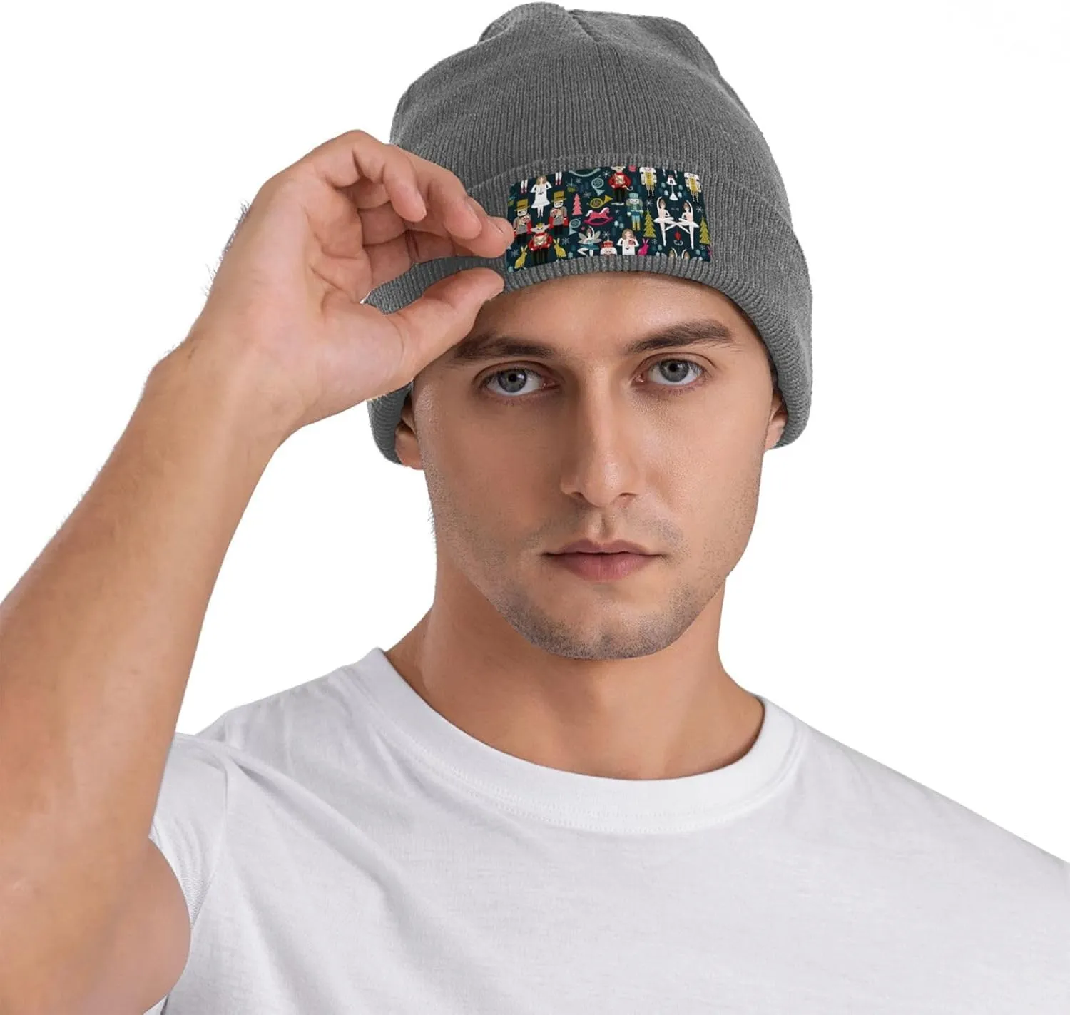 Women_s Nutcracker Ballet Xmas Dance Print Soft and Elastic Cap Knitted Hat Knit Beanie for Men and Women Warm