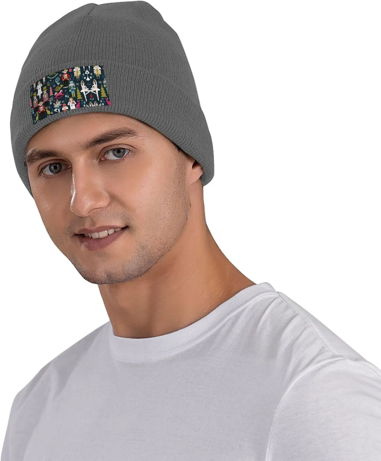 Women_s Nutcracker Ballet Xmas Dance Print Soft and Elastic Cap Knitted Hat Knit Beanie for Men and Women Warm