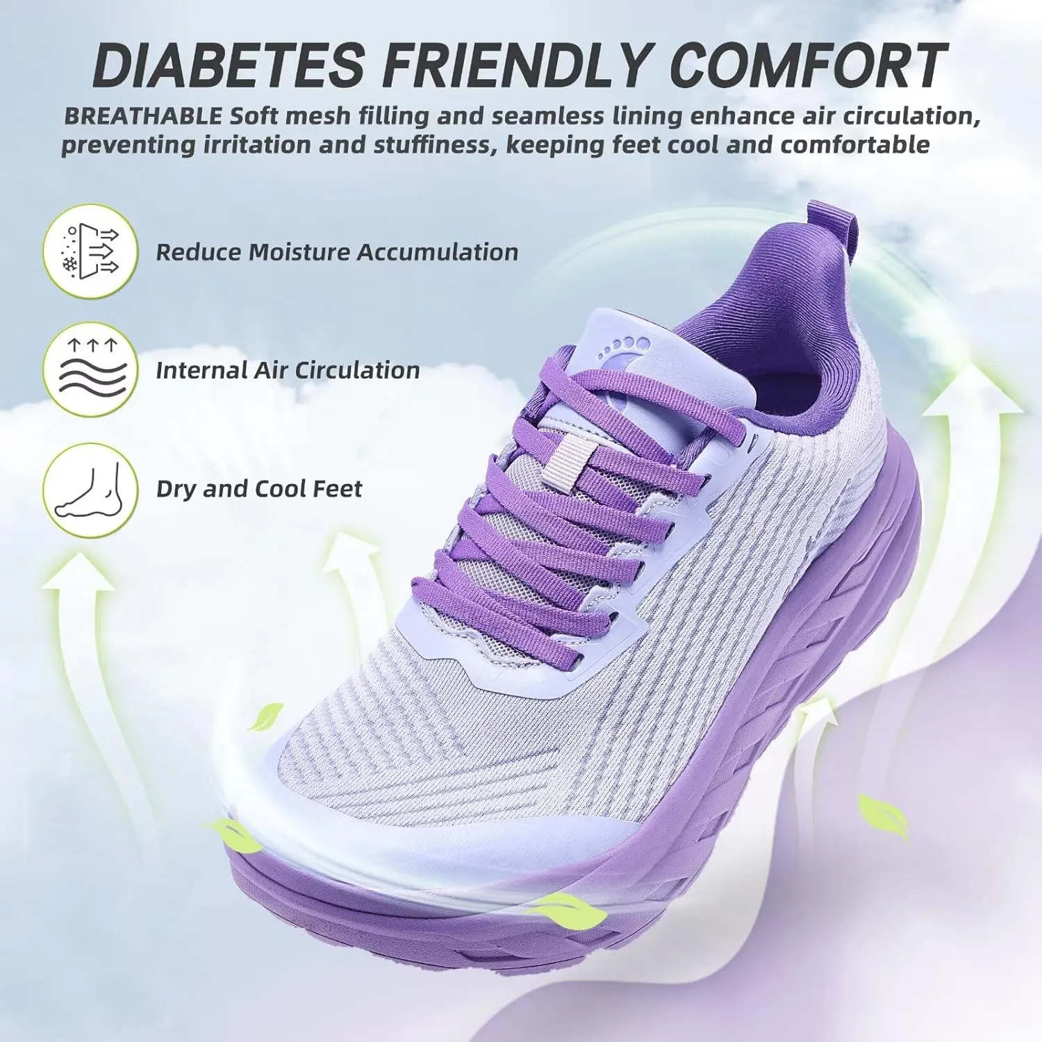 Women's Orthopedic Diabetic Wide Running Shoes: Comfortable Casual Arch Support Plantar Fasciitis Fashion Sneakers, High Arch Work Tennis Walking Shoes for Foot and Heel Pain Relief