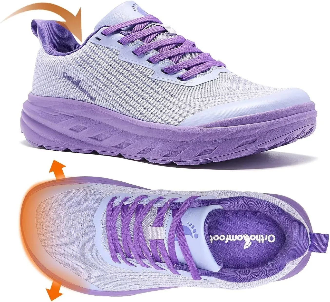 Women's Orthopedic Diabetic Wide Running Shoes: Comfortable Casual Arch Support Plantar Fasciitis Fashion Sneakers, High Arch Work Tennis Walking Shoes for Foot and Heel Pain Relief