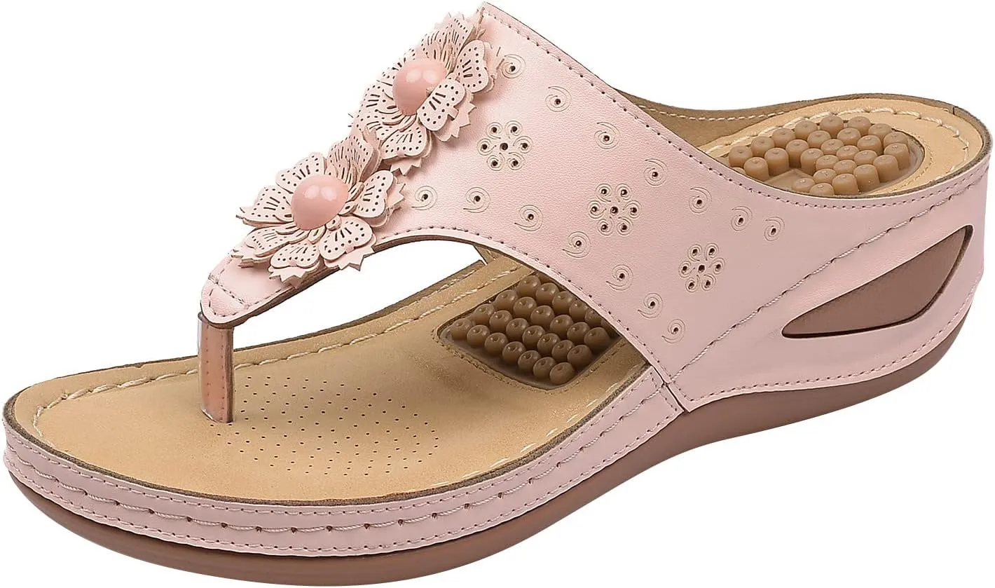 Womens Orthopedic Wedge Sandals Sandalias De Verano Para Mujer De Tacon Sandals for Women Dressy Casual Orthopaedic Shoes for Women Arch Support Orthopedic Shoes Wide Wide Foot Heels
