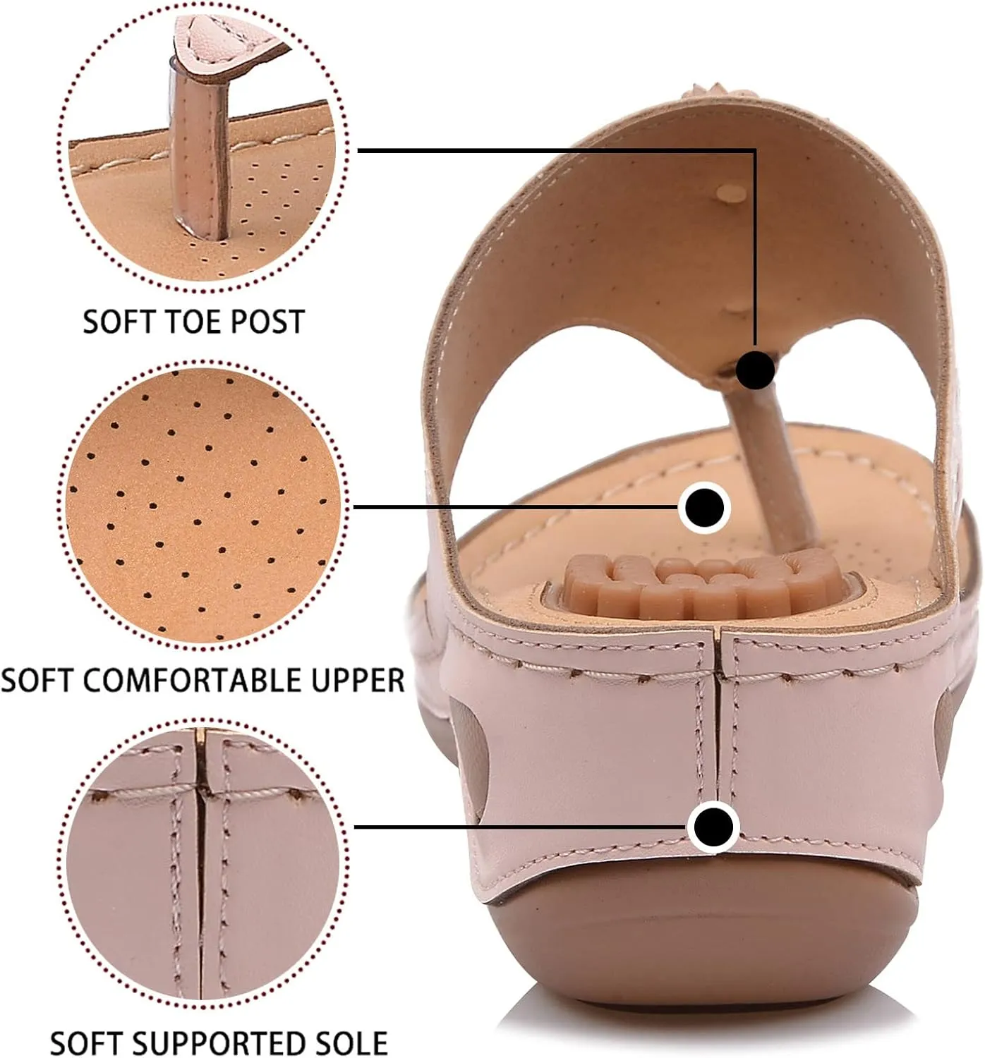 Womens Orthopedic Wedge Sandals Sandalias De Verano Para Mujer De Tacon Sandals for Women Dressy Casual Orthopaedic Shoes for Women Arch Support Orthopedic Shoes Wide Wide Foot Heels