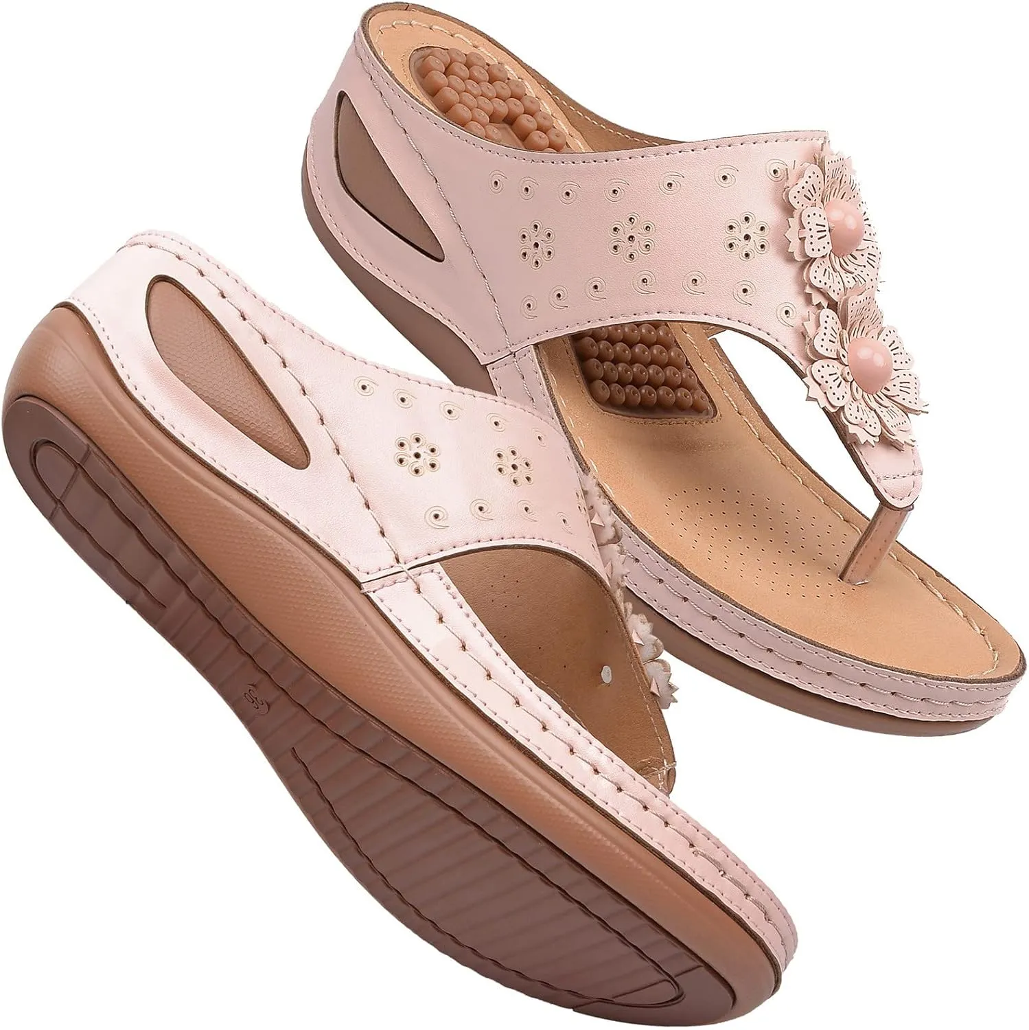 Womens Orthopedic Wedge Sandals Sandalias De Verano Para Mujer De Tacon Sandals for Women Dressy Casual Orthopaedic Shoes for Women Arch Support Orthopedic Shoes Wide Wide Foot Heels