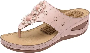 Womens Orthopedic Wedge Sandals Sandalias De Verano Para Mujer De Tacon Sandals for Women Dressy Casual Orthopaedic Shoes for Women Arch Support Orthopedic Shoes Wide Wide Foot Heels