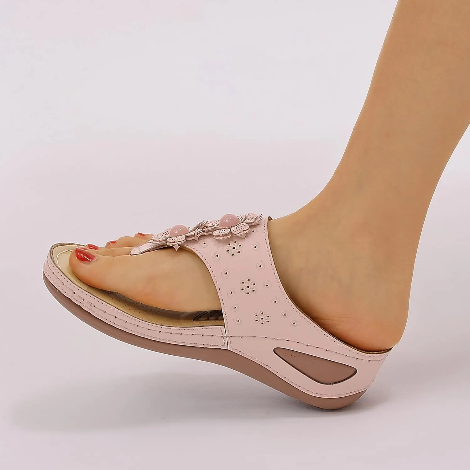 Womens Orthopedic Wedge Sandals Sandalias De Verano Para Mujer De Tacon Sandals for Women Dressy Casual Orthopaedic Shoes for Women Arch Support Orthopedic Shoes Wide Wide Foot Heels