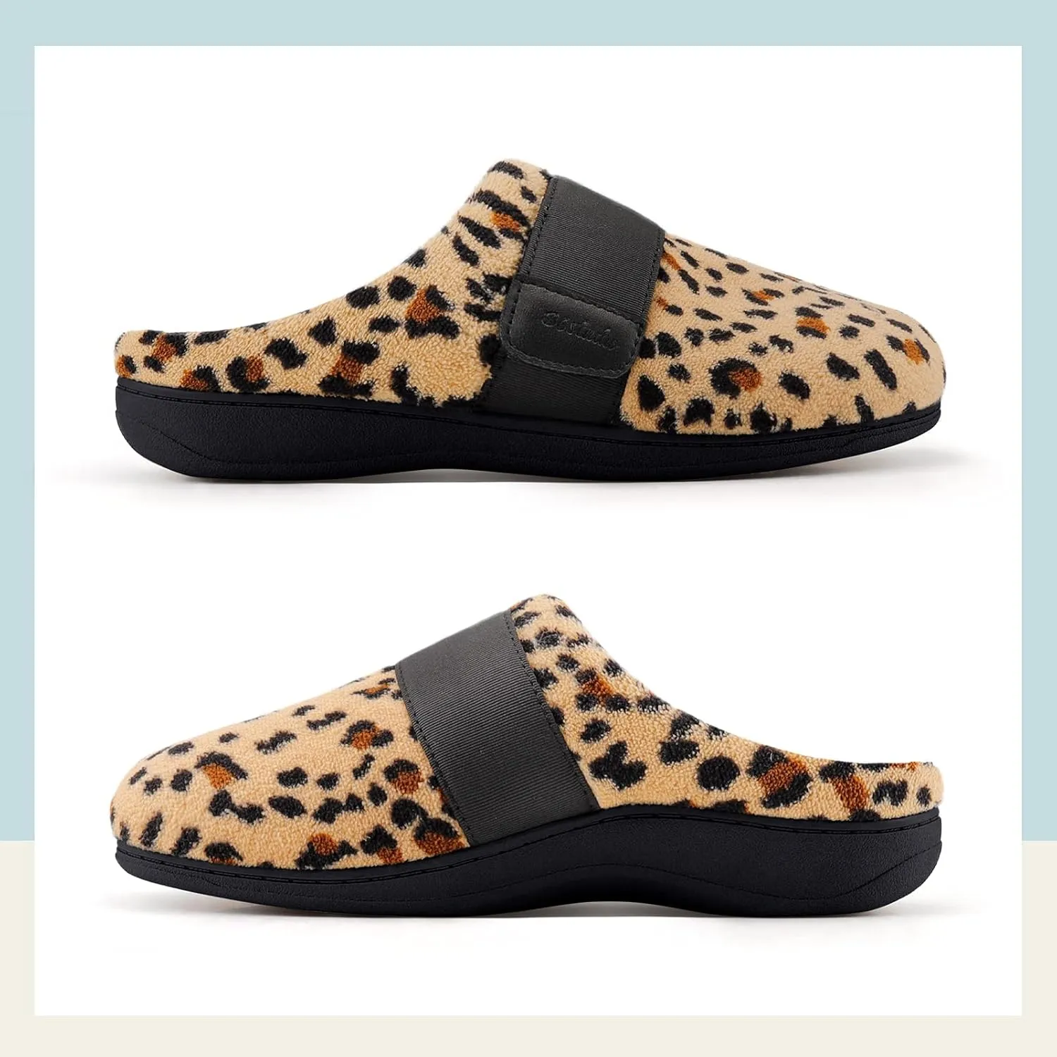 Women’s Orthotic House Slippers with Arch Support Adjustable Fuzzy Ladies Shoes