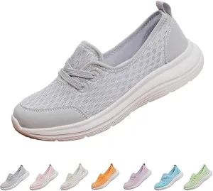 Women's Soft Sole Mesh Comfort Orthopedic Shoes, Mesh Breathable Slip-On Flat Walking Shoes