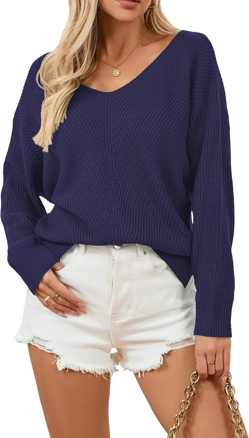 Womens Sweaters Oversized Long Sleeve Cropped Sweaters Cute Off The Shoulder Sweater for Women