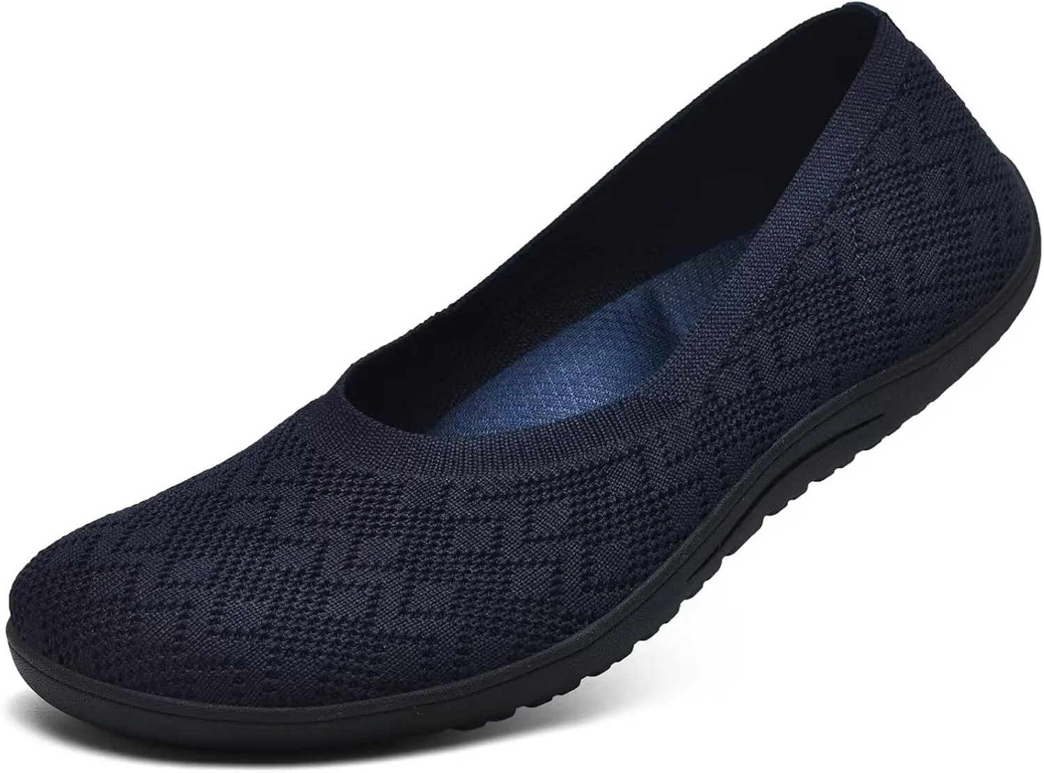 Women's Wide Toe Box Flats Shoes Knit Ballet Flat Slip-on Dress Walking Comfort Shoes