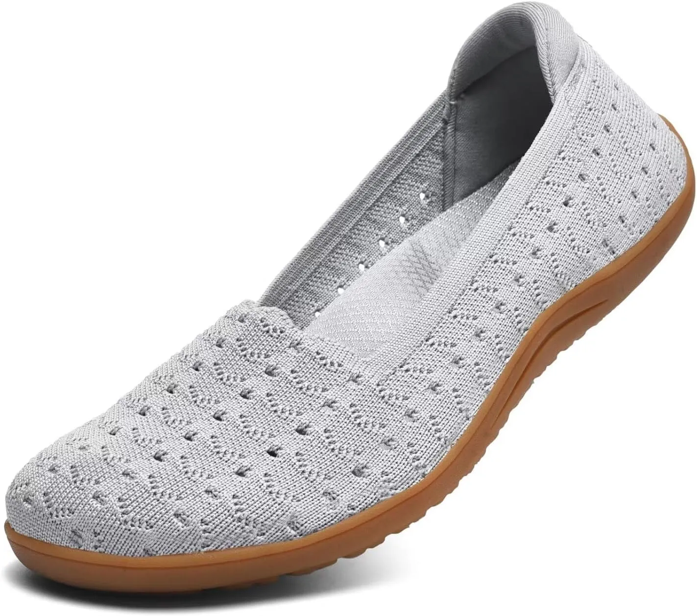 Women's Wide Toe Box Flats Shoes Knit Ballet Flat Slip-on Dress Walking Comfort Shoes