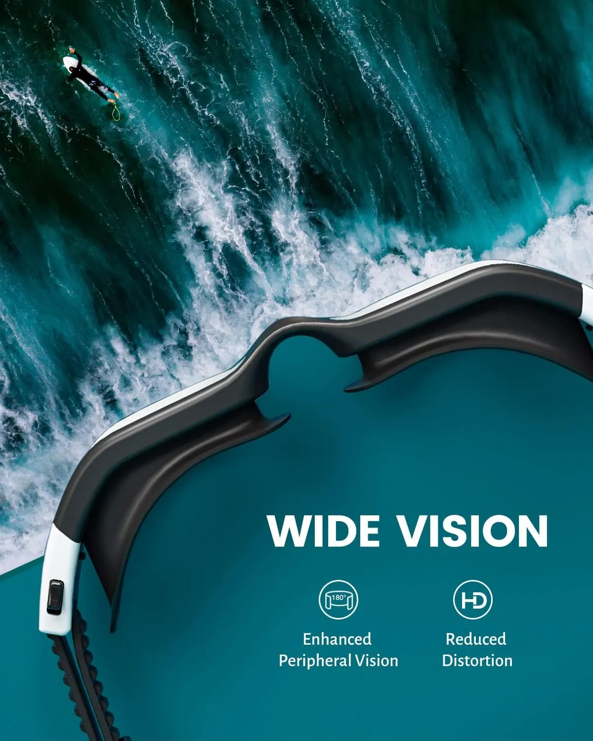 YAKAON Adult Swim Goggles for Men & Women, Anti-Fog Lenses & Leakproof Seal for Lap Swimming, Open Water, Pool