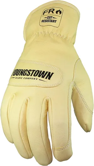 Youngstown Glove Leather Ground Utility Gloves for Men - Kevlar Lined - Cut, Puncture, Flame Resistant, Arc Rated, - Tan, X-Large