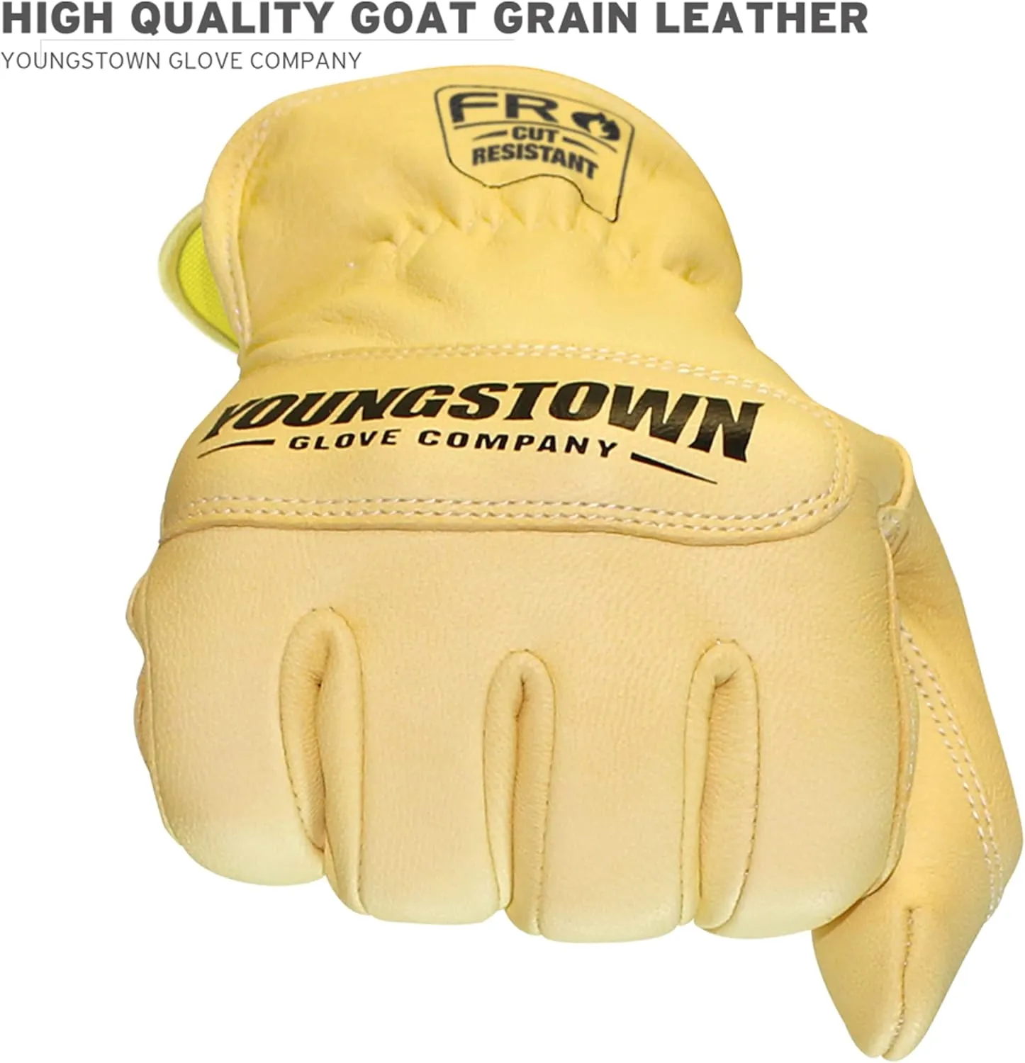 Youngstown Glove Leather Ground Utility Gloves for Men - Kevlar Lined - Cut, Puncture, Flame Resistant, Arc Rated, - Tan, X-Large