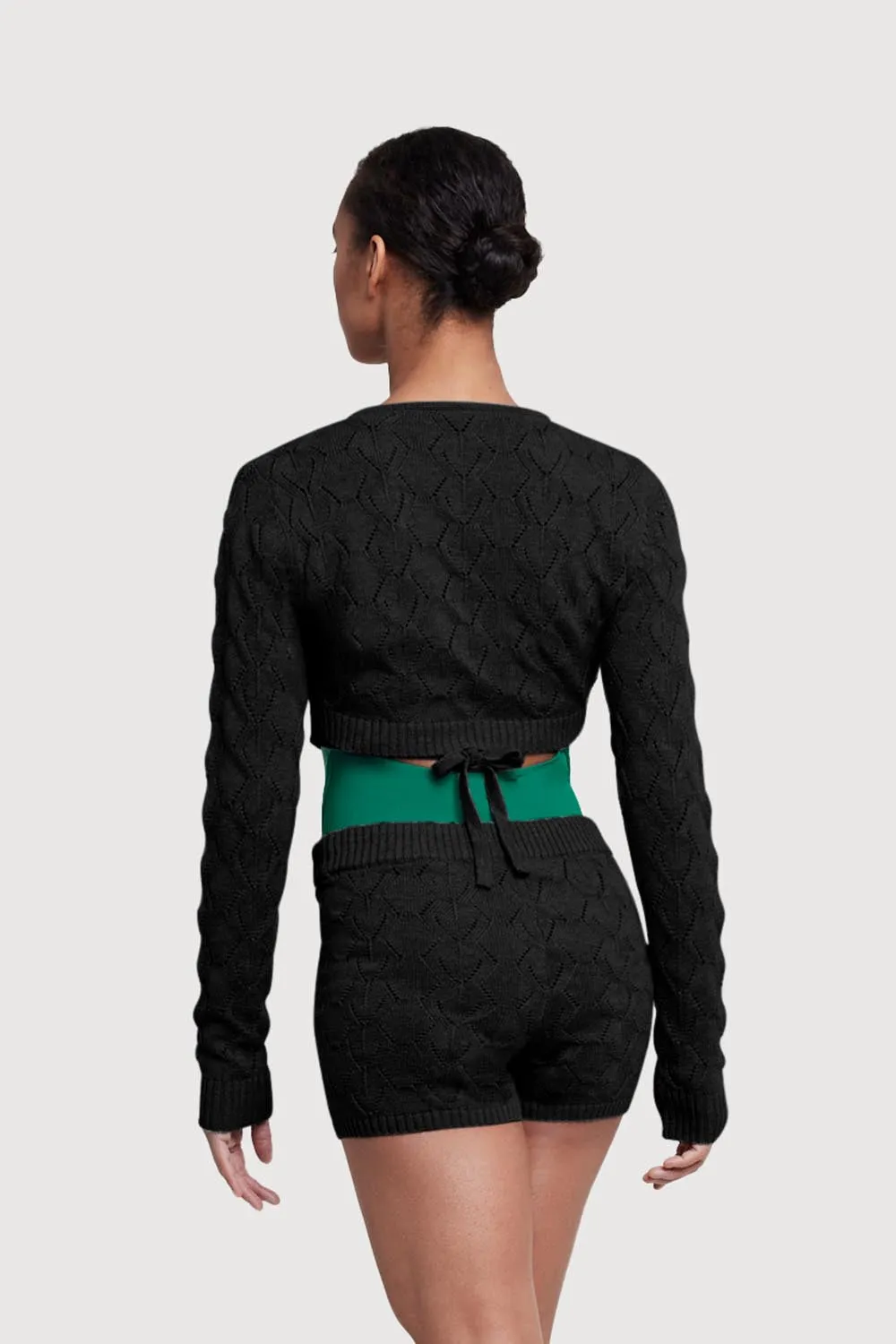 Z55239 - Bloch Nola Diamond Knit Womens Wrap Top