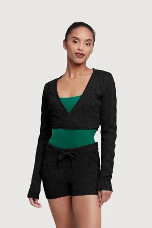 Z55239 - Bloch Nola Diamond Knit Womens Wrap Top