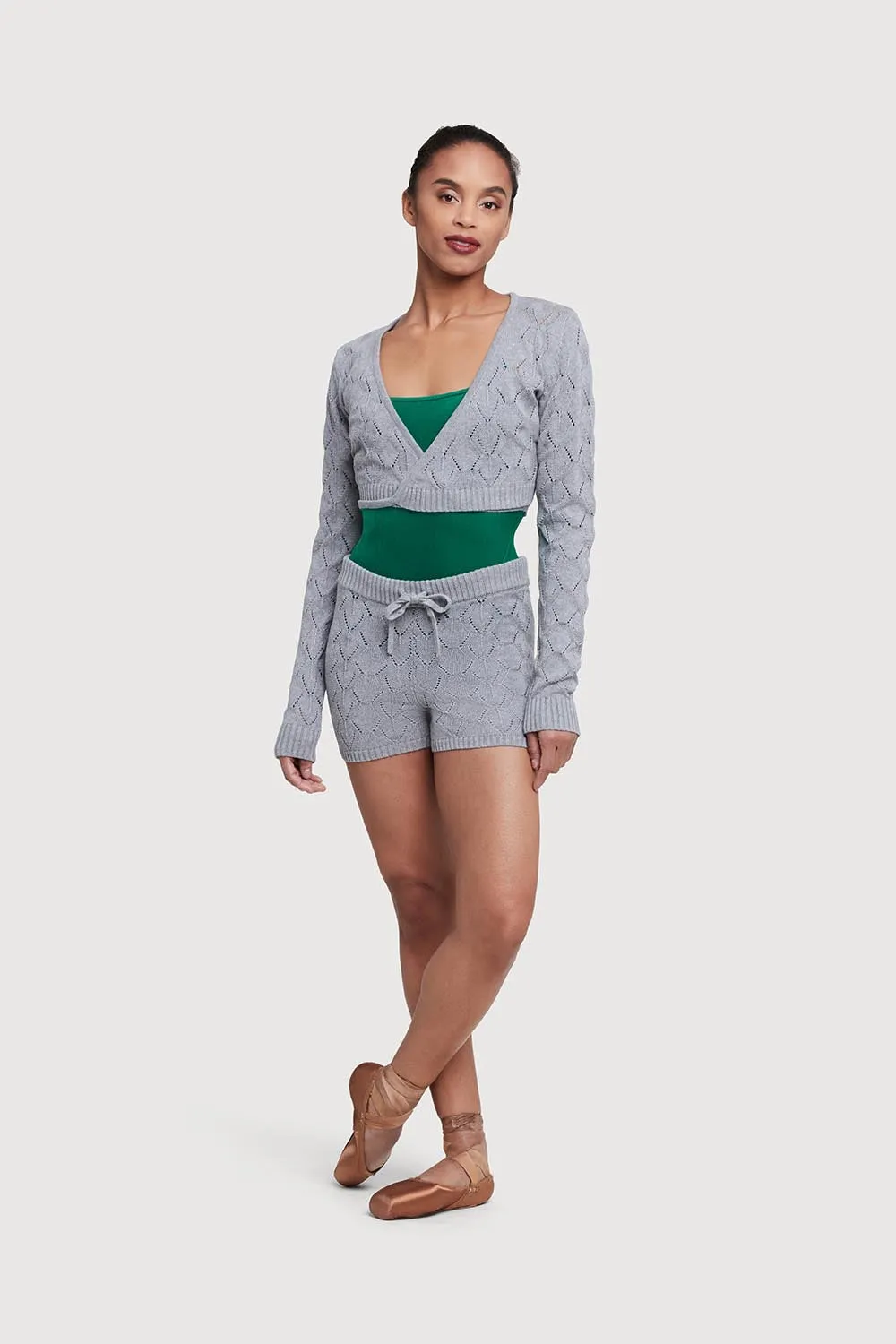 Z55239 - Bloch Nola Diamond Knit Womens Wrap Top