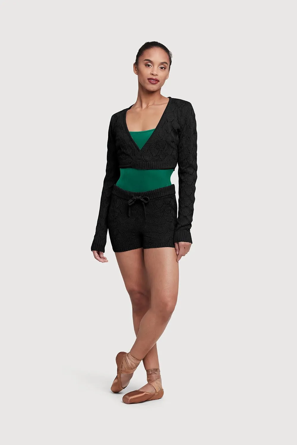 Z55239 - Bloch Nola Diamond Knit Womens Wrap Top