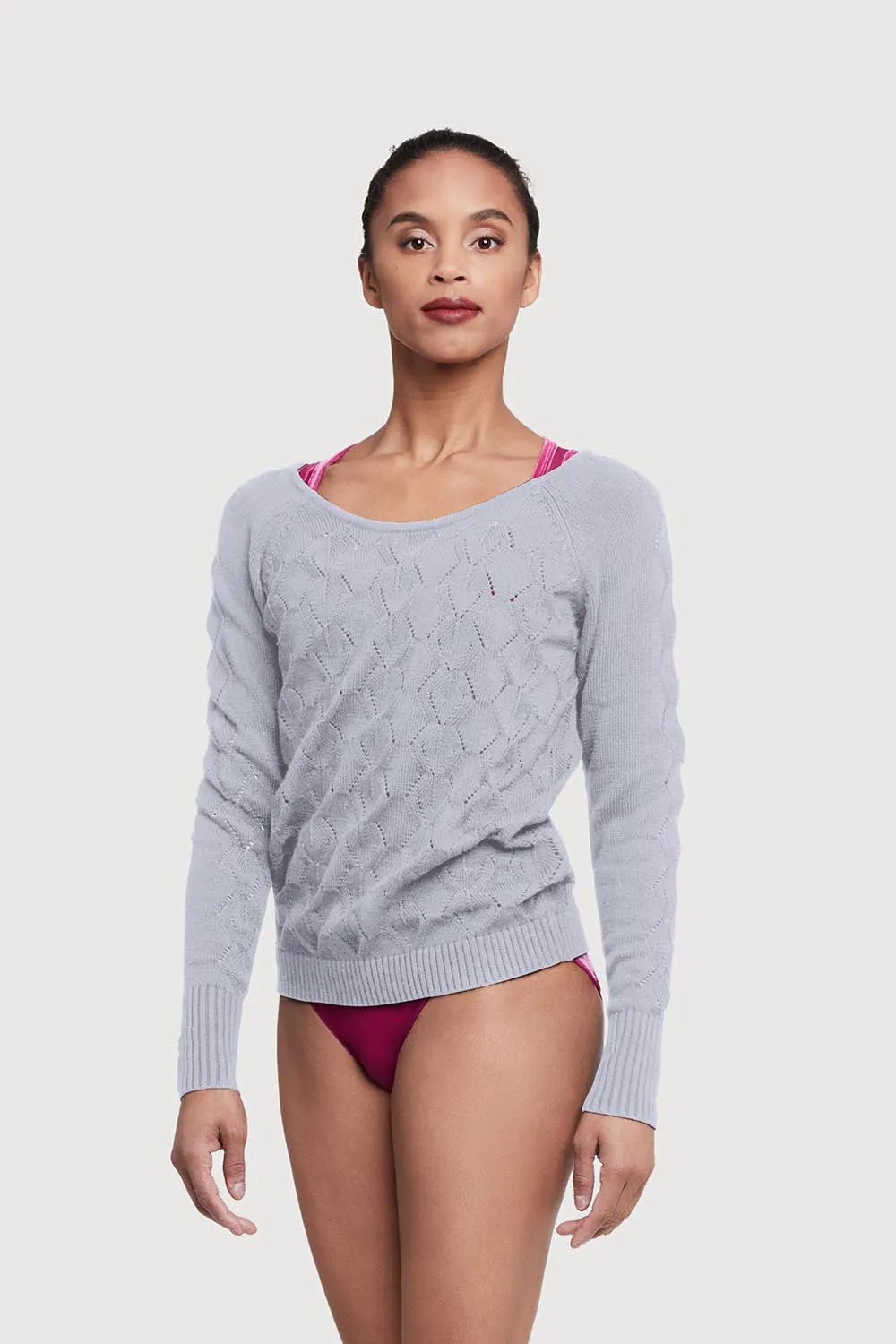 Z55249 - Bloch Mila Diamond Knit Womens Long Sleeve Sweater