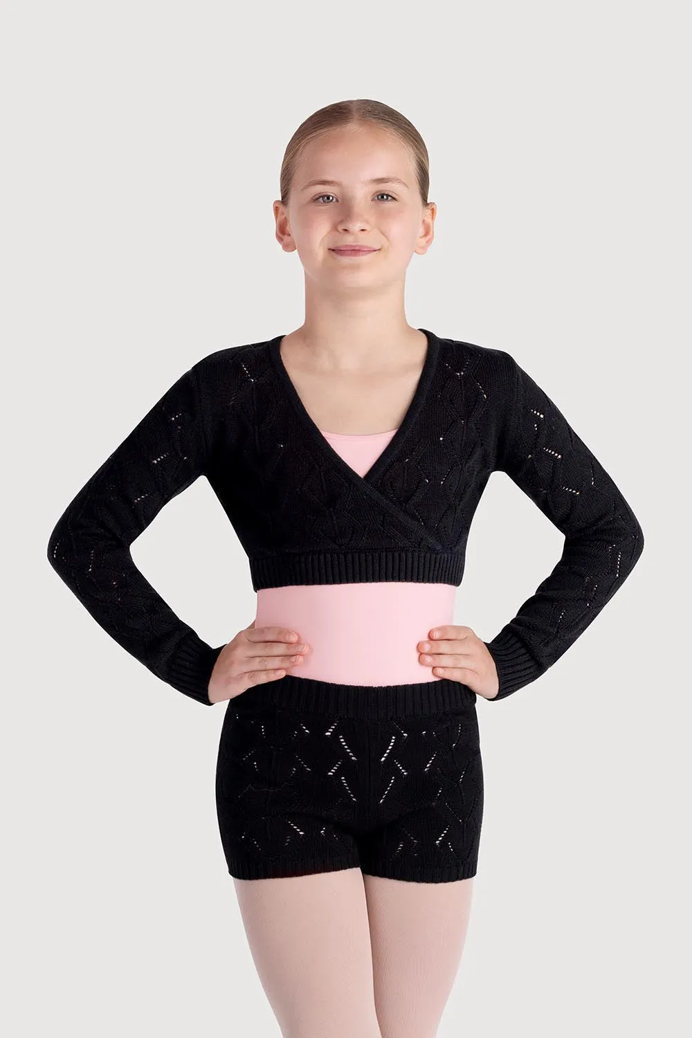 Z55259G - Bloch Emily Diamond Knit Girls Wrap Top