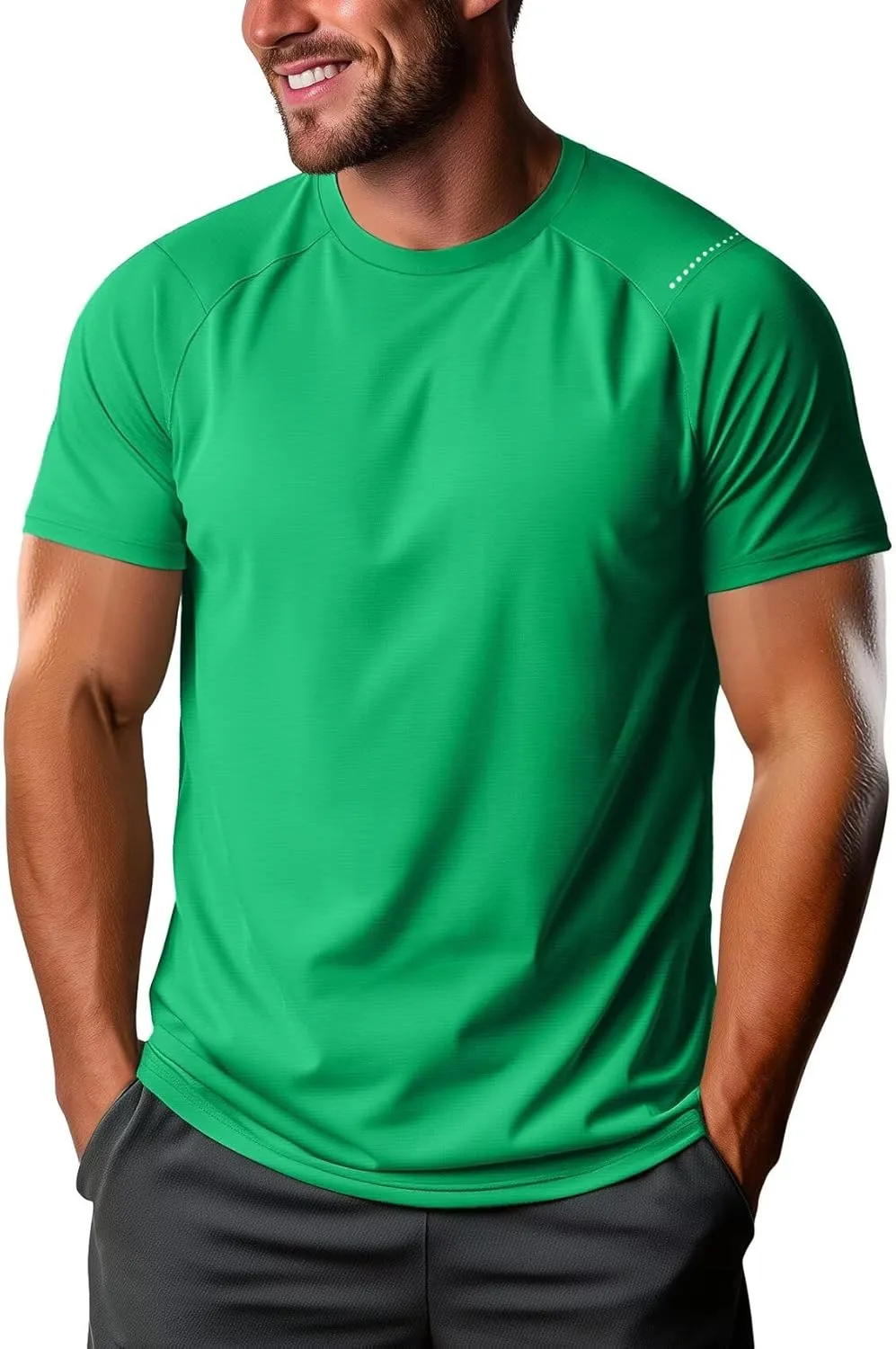 Zengjo Mens Workout Shirts Quick Dry Short Sleeve Athletic Tee Moisture Wicking Top for Running Gym Fitness Training