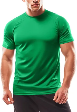 Zengjo Mens Workout Shirts Quick Dry Short Sleeve Athletic Tee Moisture Wicking Top for Running Gym Fitness Training