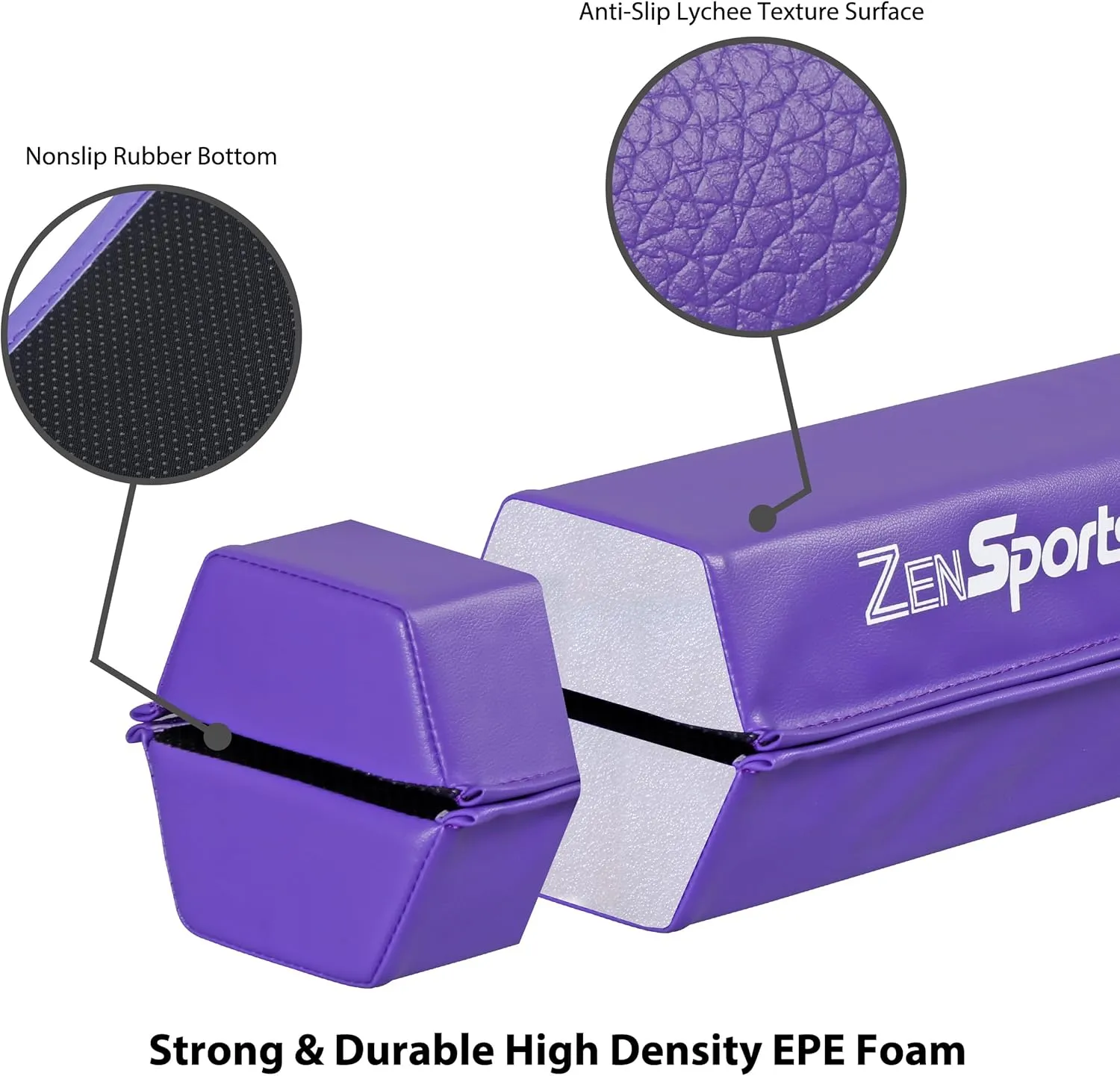 ZENY 6ft Folding Gymnastics Balance Beam Foam Floor Balance Beam Bar with Anti-Slip Base Walking Beams Home Gymnastics Equipment for Kids Adults