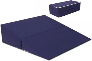 zktoermn Bed Wedge Pillow, Adjustable Triangle Incline Wedge Folding Wedge Pillow for Snoring for Elderly/Pregnant Sleeping Acid Reflux Shoulder Surgery (Color : Blue, Size : 80x80x30cm)