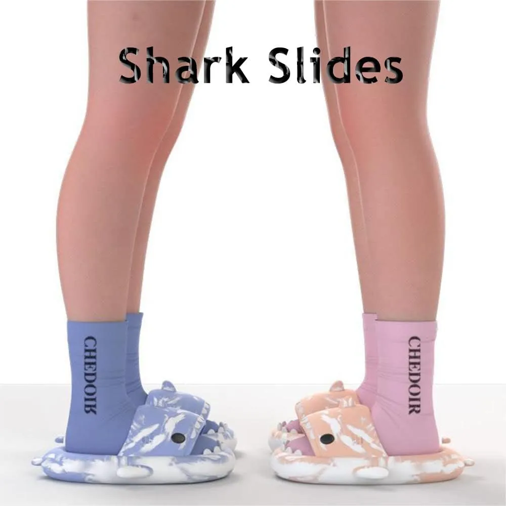 Zureto Original Shark Slides Upgraded, Cloudy Shark Slides Anti-Slip House Slippers Beach Shoes