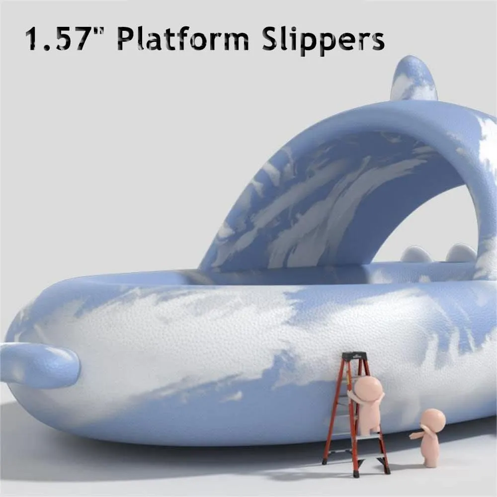Zureto Original Shark Slides Upgraded, Cloudy Shark Slides Anti-Slip House Slippers Beach Shoes